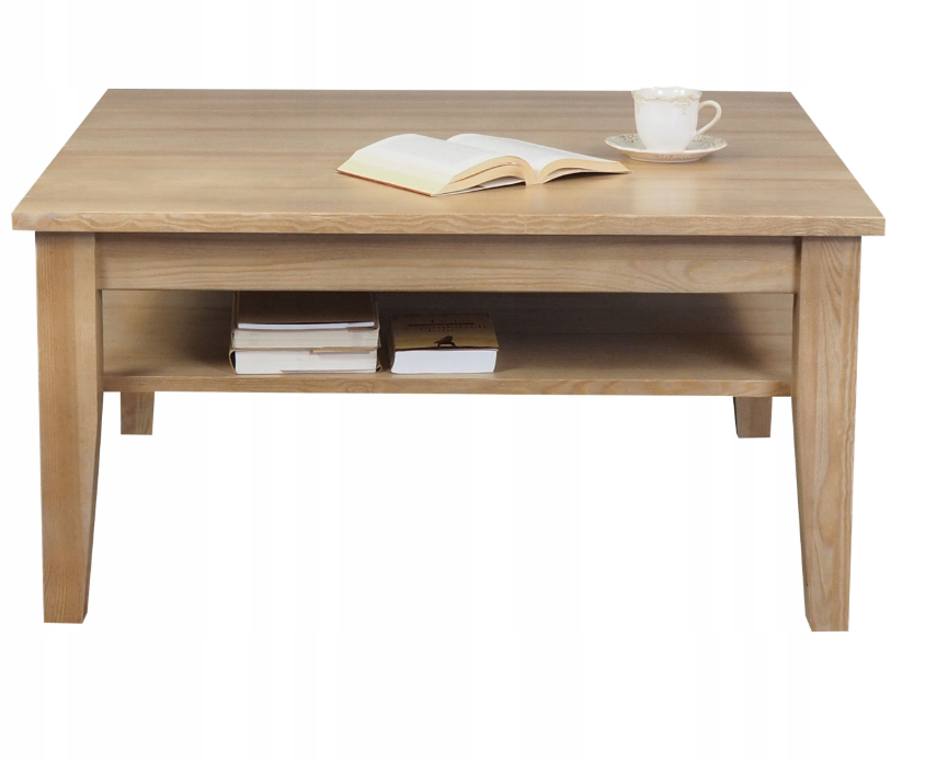 VAKARAS - medžio masyvo kavos staliukas su lentyna - Image 3