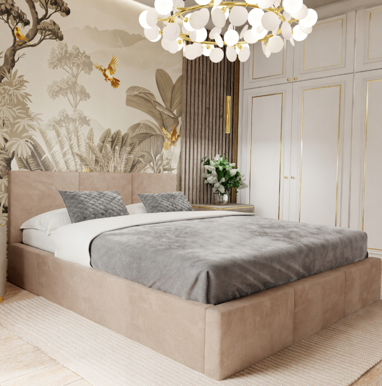 Lova VELVETAS 160×200 su daiktadėže